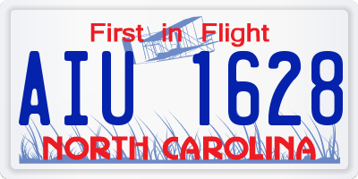 NC license plate AIU1628