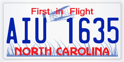 NC license plate AIU1635