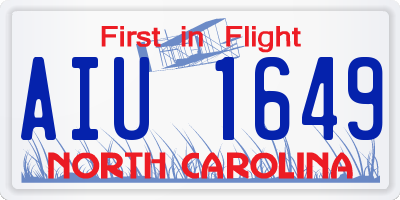 NC license plate AIU1649