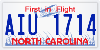NC license plate AIU1714