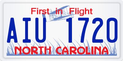 NC license plate AIU1720