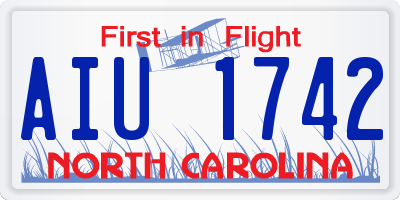 NC license plate AIU1742