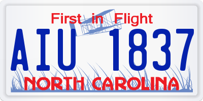 NC license plate AIU1837