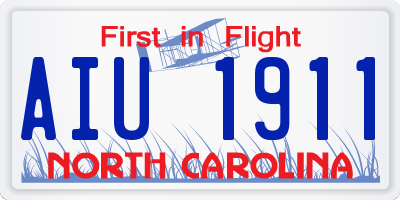 NC license plate AIU1911