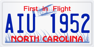 NC license plate AIU1952