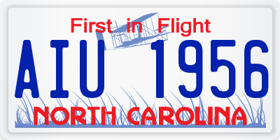 NC license plate AIU1956