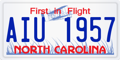 NC license plate AIU1957