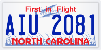 NC license plate AIU2081