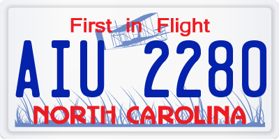 NC license plate AIU2280