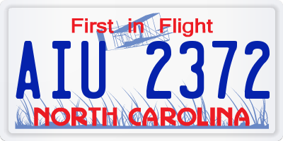 NC license plate AIU2372