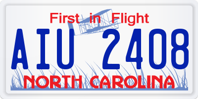 NC license plate AIU2408