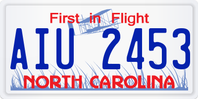 NC license plate AIU2453