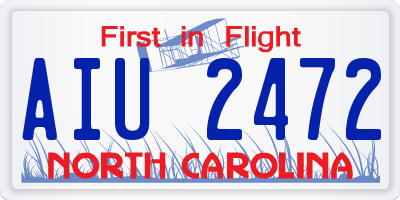 NC license plate AIU2472