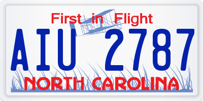NC license plate AIU2787