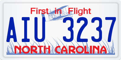 NC license plate AIU3237