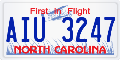 NC license plate AIU3247