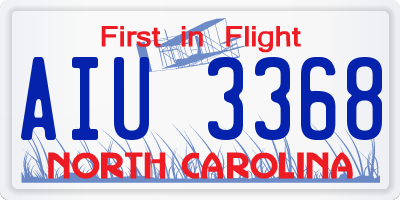 NC license plate AIU3368