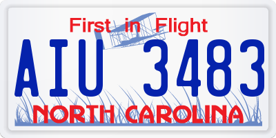 NC license plate AIU3483