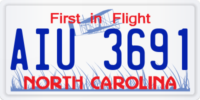 NC license plate AIU3691