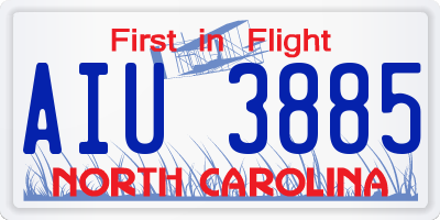 NC license plate AIU3885