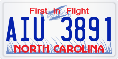 NC license plate AIU3891