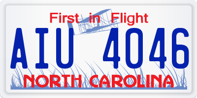 NC license plate AIU4046