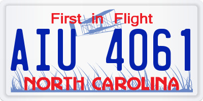 NC license plate AIU4061
