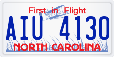 NC license plate AIU4130