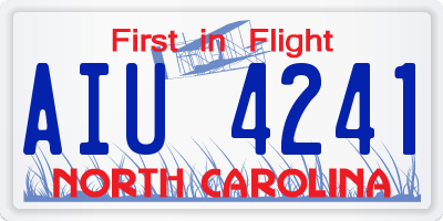 NC license plate AIU4241