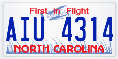 NC license plate AIU4314
