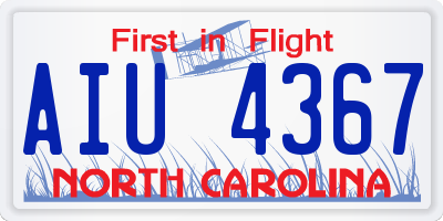 NC license plate AIU4367