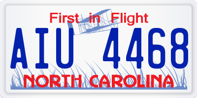 NC license plate AIU4468