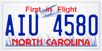 NC license plate AIU4580