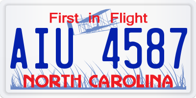 NC license plate AIU4587