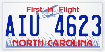 NC license plate AIU4623