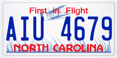 NC license plate AIU4679