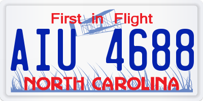 NC license plate AIU4688