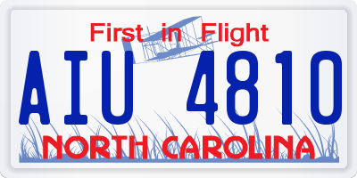NC license plate AIU4810
