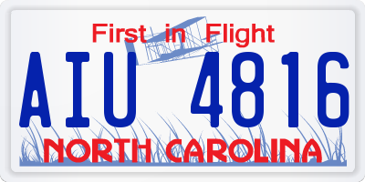 NC license plate AIU4816