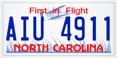 NC license plate AIU4911