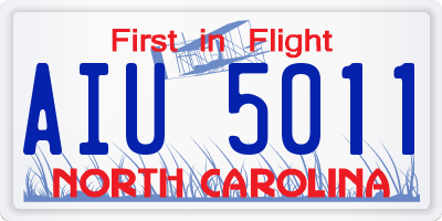 NC license plate AIU5011