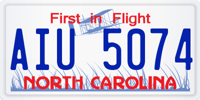 NC license plate AIU5074