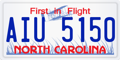 NC license plate AIU5150