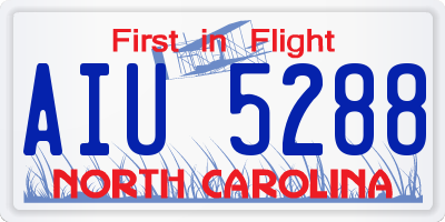 NC license plate AIU5288
