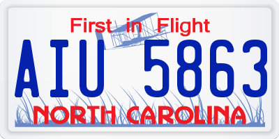 NC license plate AIU5863