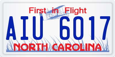 NC license plate AIU6017