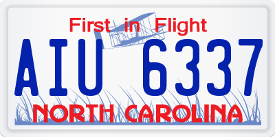NC license plate AIU6337