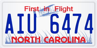 NC license plate AIU6474