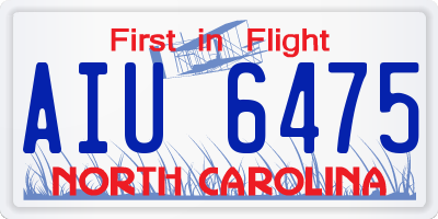 NC license plate AIU6475