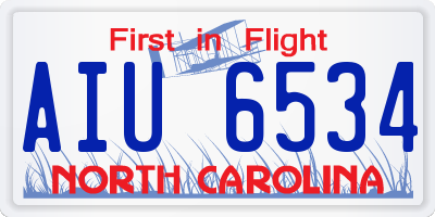 NC license plate AIU6534